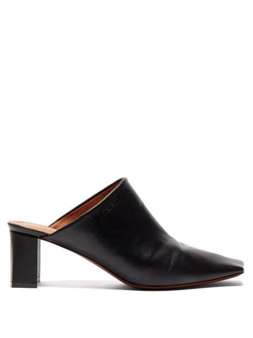 Matchesfashion.com Vetements - Boomerang Square Toe Leather Mules - Womens - Black