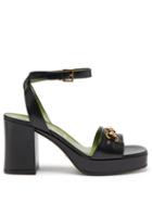 Matchesfashion.com Gucci - Houdan Horsebit Leather Platform Sandals - Womens - Black