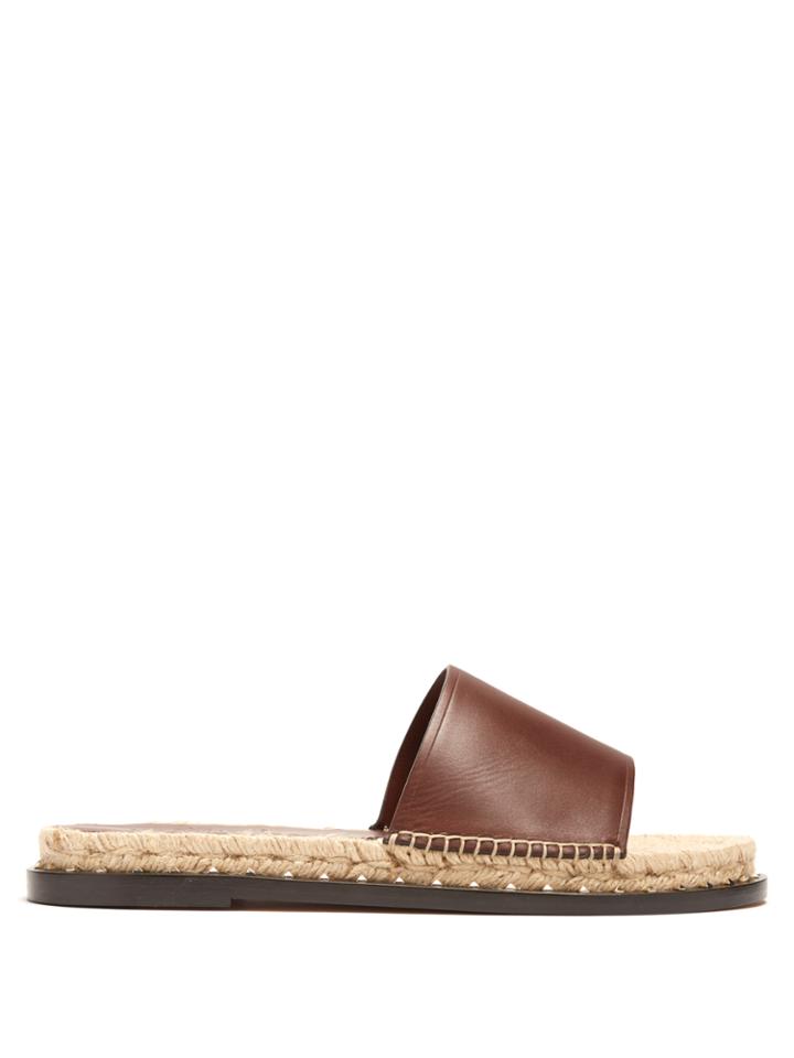 Valentino Rockstud Leather Espadrille Slides