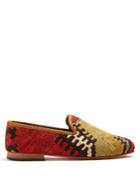 Artemis Design Shoes Patterned-woven Kilim And Leather Loafers