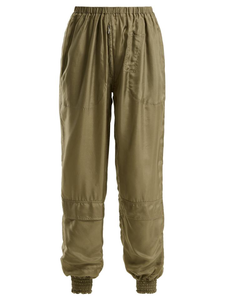 Katharine Hamnett Archive High-rise Elasticated Silk Trousers