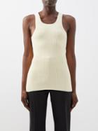 Toteme - Longline Ribbed Jersey Tank Top - Womens - Cream