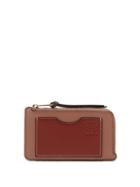 Loewe - Anagram-debossed Zipped Leather Cardholder - Womens - Pink Multi