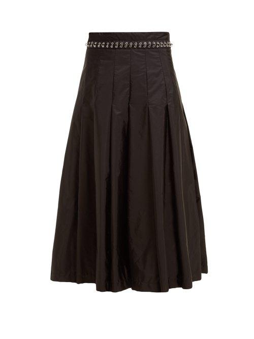 Matchesfashion.com 6 Moncler Noir Kei Ninomiya - Eyelet Chain Pleated Skirt - Womens - Black