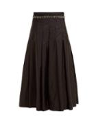 Matchesfashion.com 6 Moncler Noir Kei Ninomiya - Eyelet Chain Pleated Skirt - Womens - Black