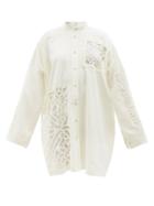 Acne Studios - Sarai Embroidered Linen-blend Shirt - Womens - Ivory