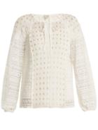 Matchesfashion.com Temperley London - Wondering Lace Panel Fil Coup Chiffon Top - Womens - White