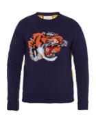 Gucci Tiger-intarsia Contrast-back Wool Sweater