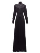 Matchesfashion.com Alessandra Rich - Crystal Embellished Silk Maxi Dress - Womens - Black