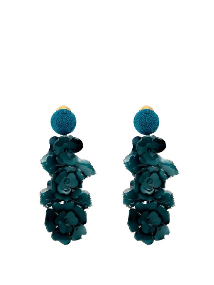 Oscar De La Renta Flower Cluster Clip-on Earrings