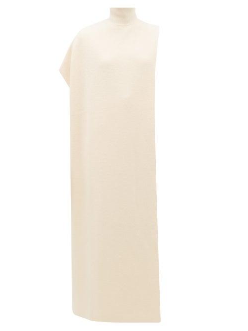 Matchesfashion.com Jil Sander - Asymmetric Roll Neck Wool Cape - Womens - Beige