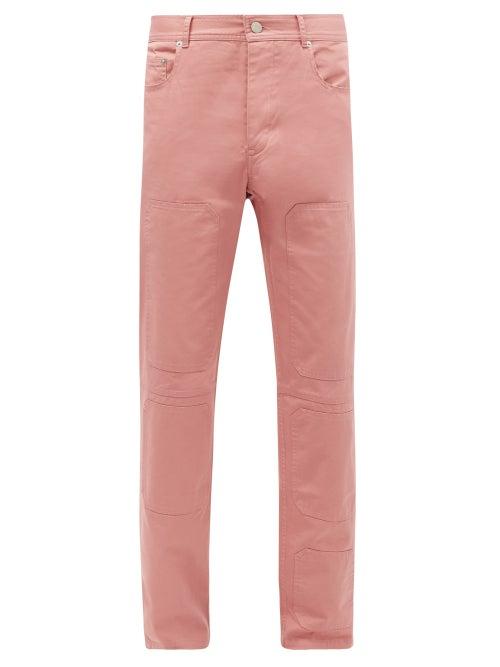 Matchesfashion.com Jw Anderson - Panelled Cotton-twill Straight-leg Trousers - Mens - Pink