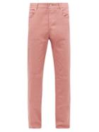 Matchesfashion.com Jw Anderson - Panelled Cotton-twill Straight-leg Trousers - Mens - Pink