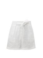 Matchesfashion.com Loup Charmant - Tellin High Rise Linen Shorts - Womens - White