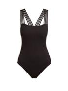 Matchesfashion.com Pepper & Mayne - Electra Ribbed Swimsuit - Womens - Black