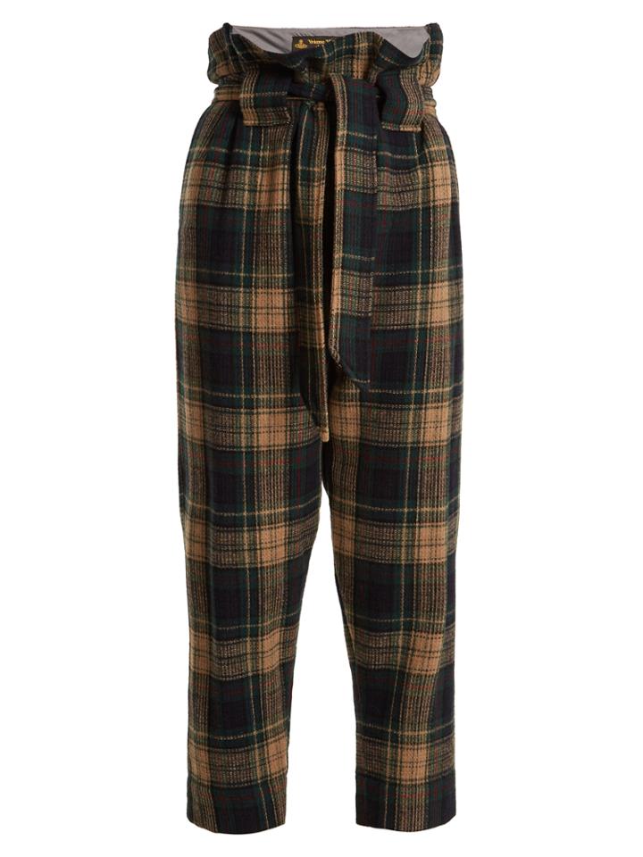 Vivienne Westwood Anglomania New Kung Fu Wool-blend Tartan Cropped Trousers