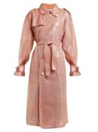 Matchesfashion.com Ashish - Sequinned Double Breasted Trench Coat - Womens - Beige