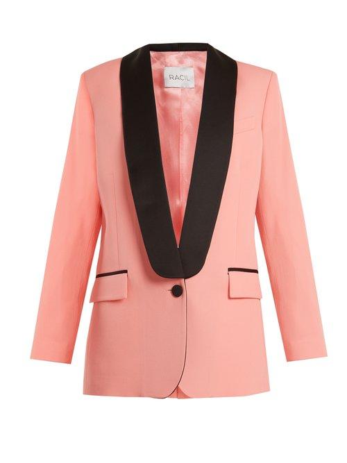 Matchesfashion.com Racil - New York Contrast Lapel Wool Blazer - Womens - Pink