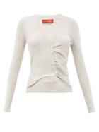 Matchesfashion.com Altuzarra - Takara Speckled-cashmere Cardigan - Womens - Grey