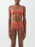 Casa Raki - Annie Tie-back Recycled-fibre Bikini Top - Womens - Dark Red
