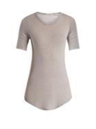 Matchesfashion.com Frances De Lourdes - Hardy Round Neck Cashmere And Silk Blend T Shirt - Womens - Grey