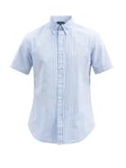 Matchesfashion.com Polo Ralph Lauren - Custom Slim-fit Cotton-seersucker Shirt - Mens - Blue White