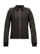 Matchesfashion.com Rick Owens - Rotterdam Leather Biker Jacket - Mens - Black
