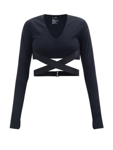 Le Ore - Corso Stretch-jersey Cropped Top - Womens - Black