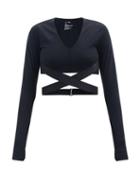 Le Ore - Corso Stretch-jersey Cropped Top - Womens - Black
