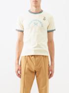 Wales Bonner - Togetherness Organic-cotton Jersey T-shirt - Mens - Pale Yellow