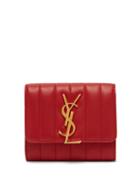 Matchesfashion.com Saint Laurent - Monogram Quilted Leather Wallet - Womens - Red
