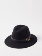 Valentino - V-logo Felt Fedora Hat - Womens - Black