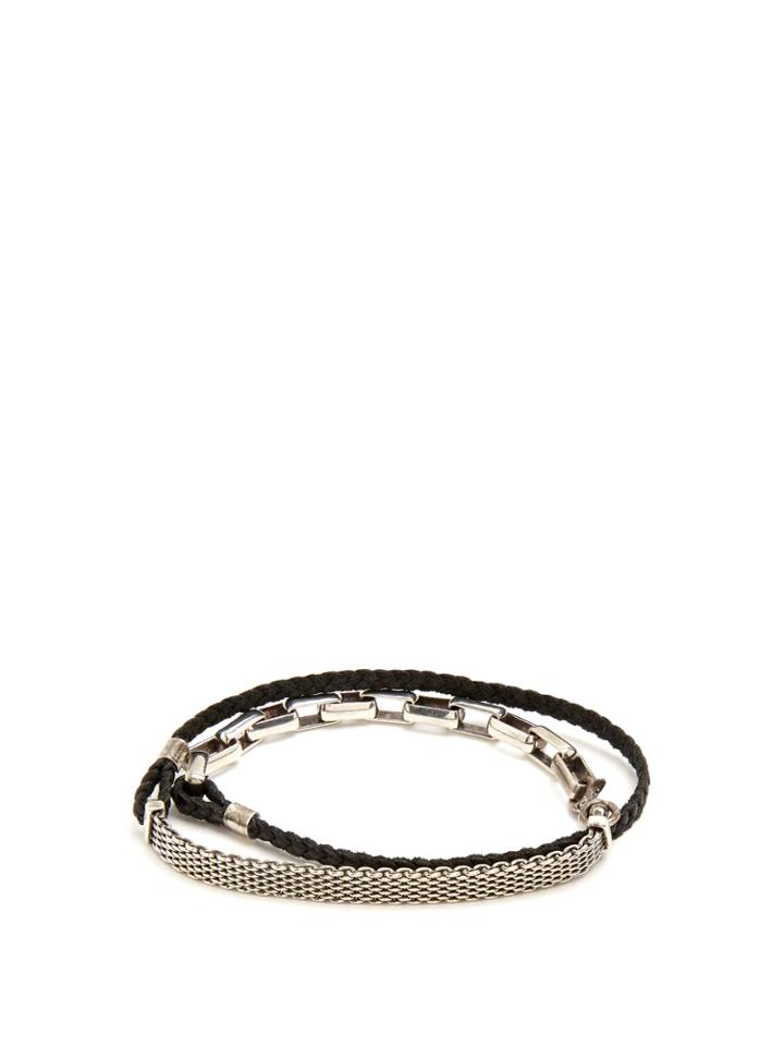 Title Of Work Leather And Sterling-silver Wrap Bracelet