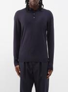 Barena Venezia - Pevaron Knitted-wool Polo Top - Mens - Navy