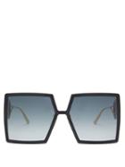 Matchesfashion.com Dior - 30montaigne Square Acetate Sunglasses - Womens - Black Grey