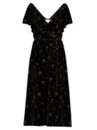 Valentino Glitter-star Embellished Velvet Dress