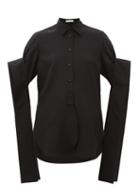Matchesfashion.com Jw Anderson - Crystal-embellished Cotton Poplin Shirt - Womens - Black