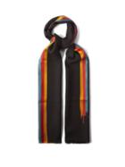 Paul Smith - Painted Stripe Wool-blend Scarf - Mens - Black