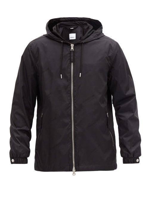 Matchesfashion.com Burberry - Stretton Logo-jacquard Shell Hooded Jacket - Mens - Black