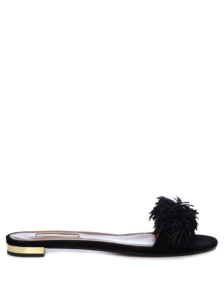 Aquazzura Wild Thing Suede Slides