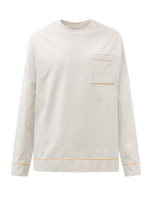 Jacquemus - Marino Cotton Long-sleeved T-shirt - Mens - Light Beige