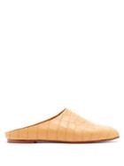 Matchesfashion.com Emme Parsons - Glider Crocodile-effect Leather Mules - Womens - Tan