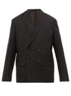 Matchesfashion.com Lemaire - Double Breasted Shawl Lapel Wool Jacket - Mens - Black