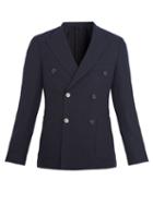 Matchesfashion.com Prada - Double Breasted Wool And Cashmere Blend Blazer - Mens - Navy