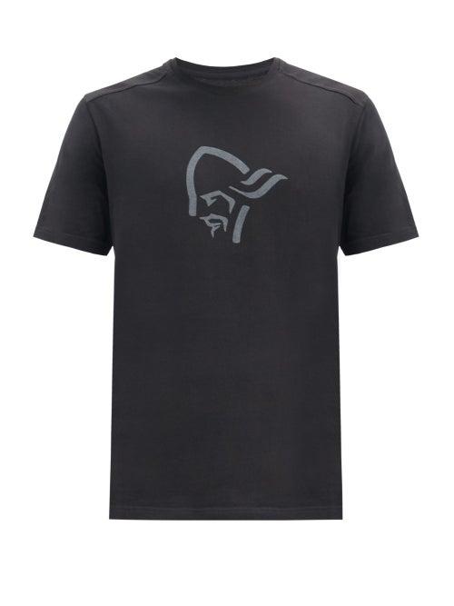 Matchesfashion.com Norrona - Viking Logo-print Cotton T-shirt - Mens - Black