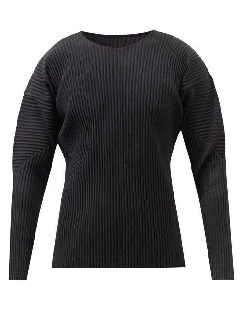 Homme Pliss Issey Miyake - Technical-pleated T-shirt - Mens - Black