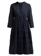Matchesfashion.com Loup Charmant - Nova Organic Cotton Midi Dress - Womens - Navy