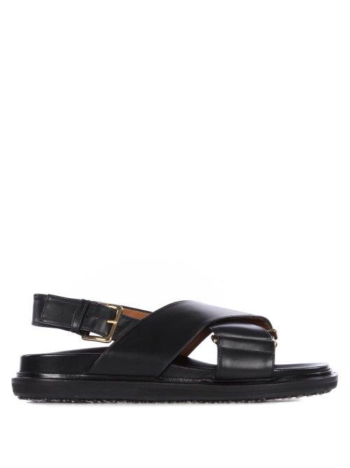 Matchesfashion.com Marni - Fussbett Smooth Leather Sandals - Womens - Black