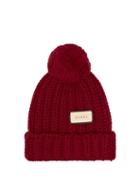 Matchesfashion.com Gucci - Logo-tag Wool Bobble Hat - Womens - Red