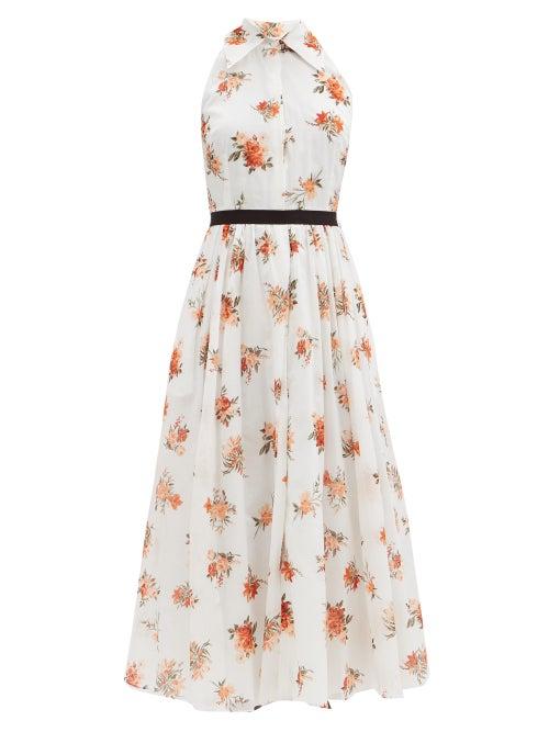 Matchesfashion.com Emilia Wickstead - Norika Floral-print Cotton Dress - Womens - White Print